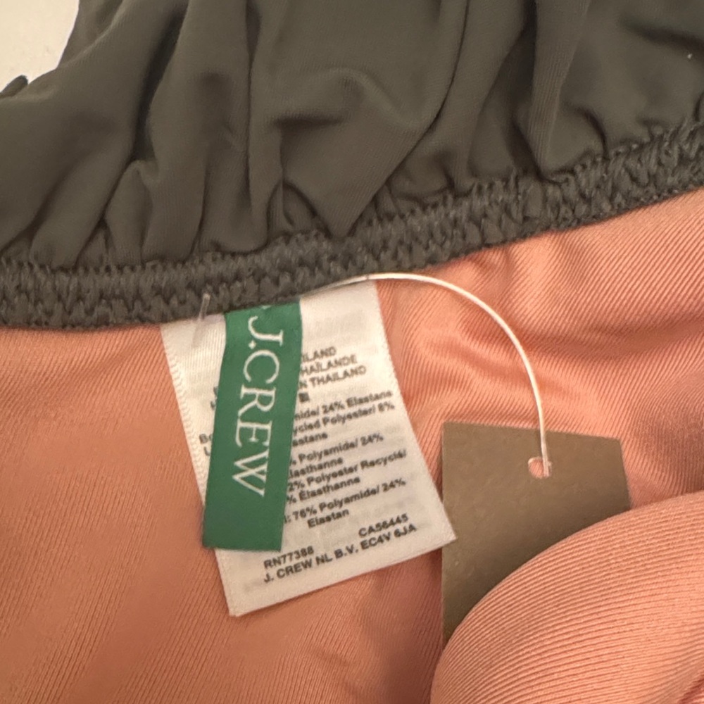 J. Crew Olive Green Ruffled Swimsuit - Picture 2 of 2